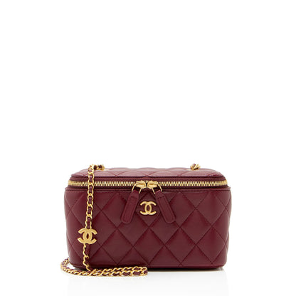 Chanel Lambskin Coco Hearts Small Vanity Case