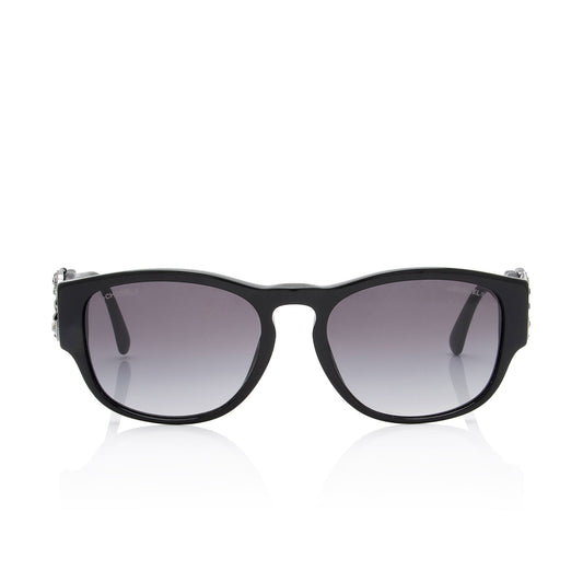 Chanel Lambskin Crystal CC Sunglasses (SHF-h3VgE4)