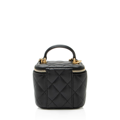 Chanel Lambskin Top Handle Mini Vanity Case
