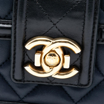 Chanel Large Bicolor Quilted Lambskin Elegant CC Flap