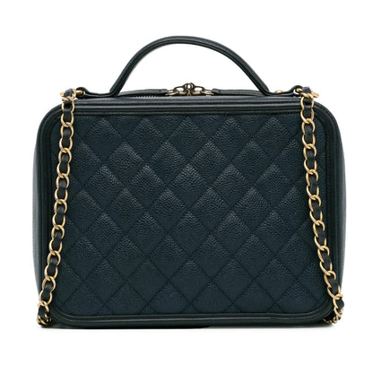 Chanel Large Caviar CC Filigree Vanity Case (SHG-JUihwi)