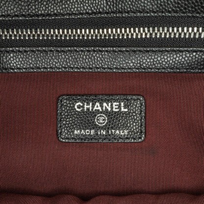 Chanel Large Caviar Chevron Flat Cosmetic Case (SHG-F6hVIo)