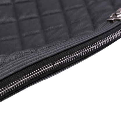 Chanel Large Quilted Caviar Boy O Case Clutch