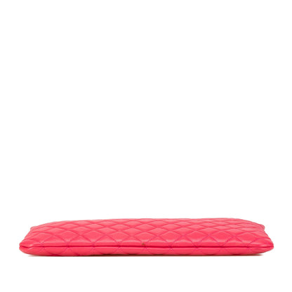Chanel Large Quilted Lambskin O Case Clutch