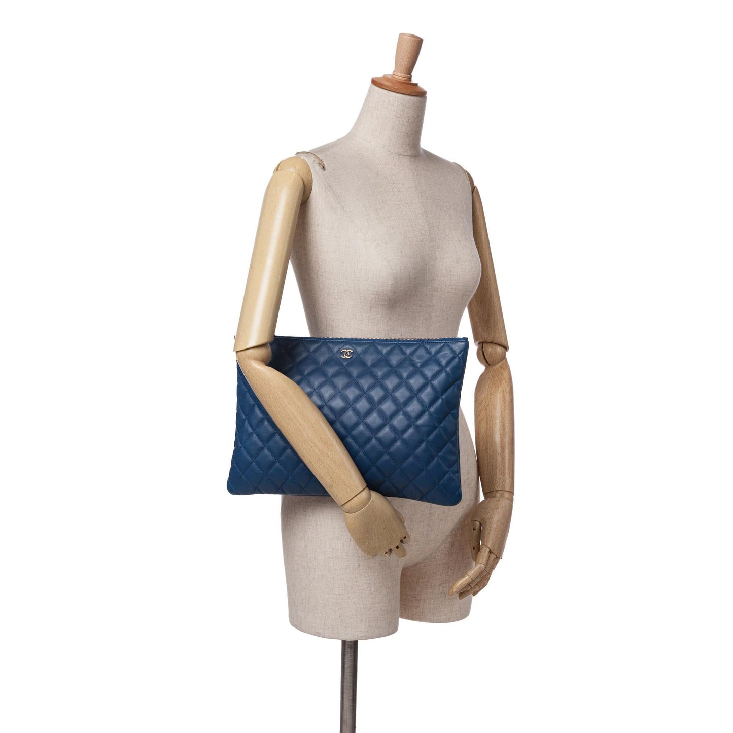 Chanel Large Quilted Lambskin O Case Clutch