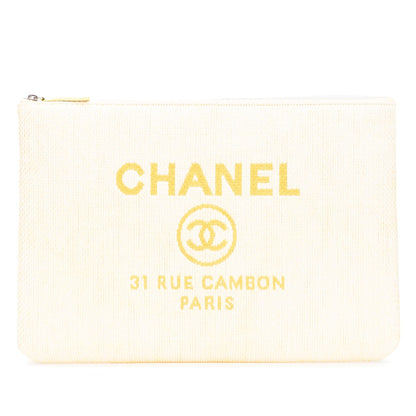 Chanel Large Raffia Deauville O Case Clutch
