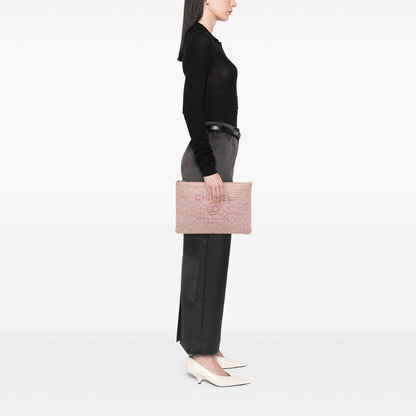 Chanel Large Tweed Deauville O Case Clutch