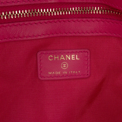 Chanel Large Tweed PVC Logo Wristlet Pouch