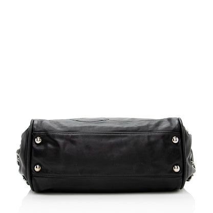 Chanel Leather Diagonal CC Ligne Accordion Satchel (SHF-17562)