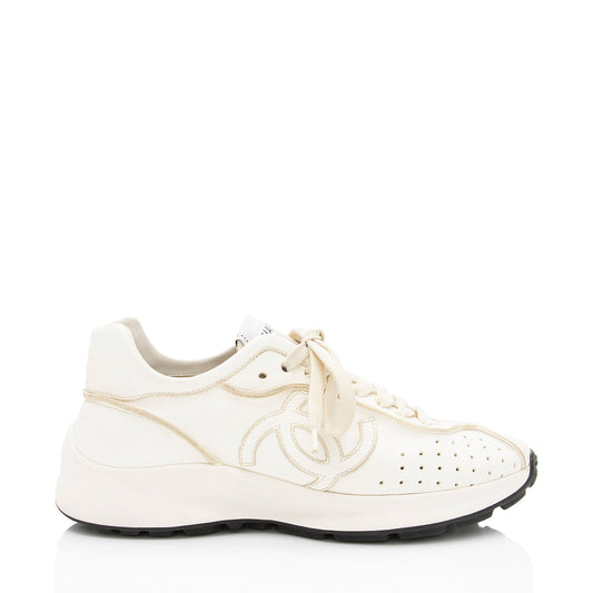 Chanel Perforated Leather CC Sneakers - Size 8.5 / 38.5
