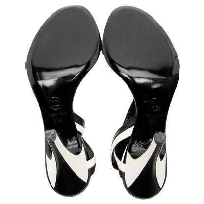 Chanel Bicolor Leather Wrap Sandals - Size 8.5 / 38.5