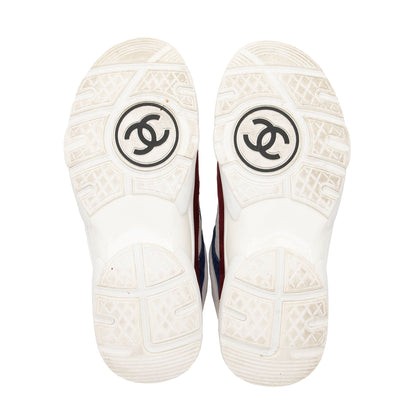 Chanel Leather Suede CC High Top Sneakers - Size 6.5 / 36.5