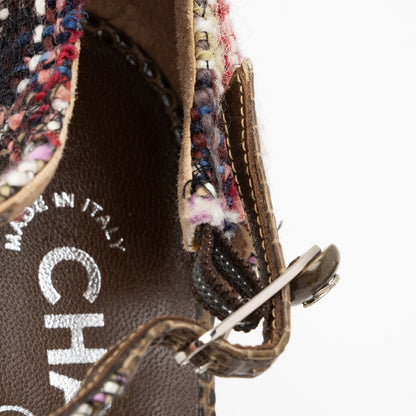 Chanel Lizard Tweed D'Orsay Pumps - Size 8 / 38 (SHF-sa4scJ)