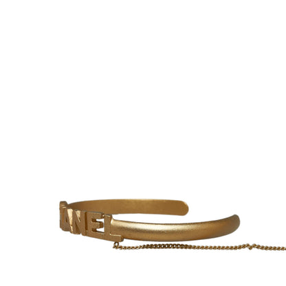 Chanel Logo Bangle with Chain Attached CC Crystal Ring (SHG-d5Ahz9)