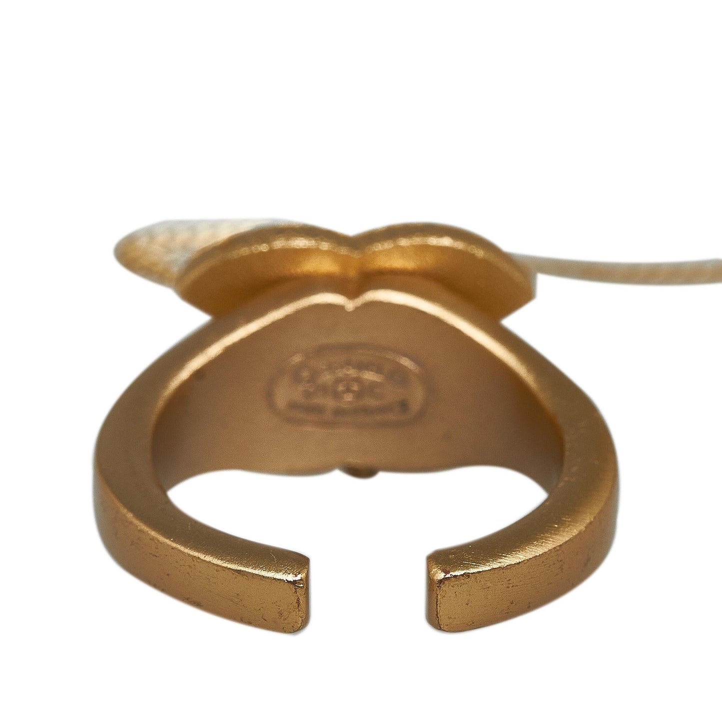 Chanel Logo Bangle with Chain Attached CC Crystal Ring (SHG-d5Ahz9)
