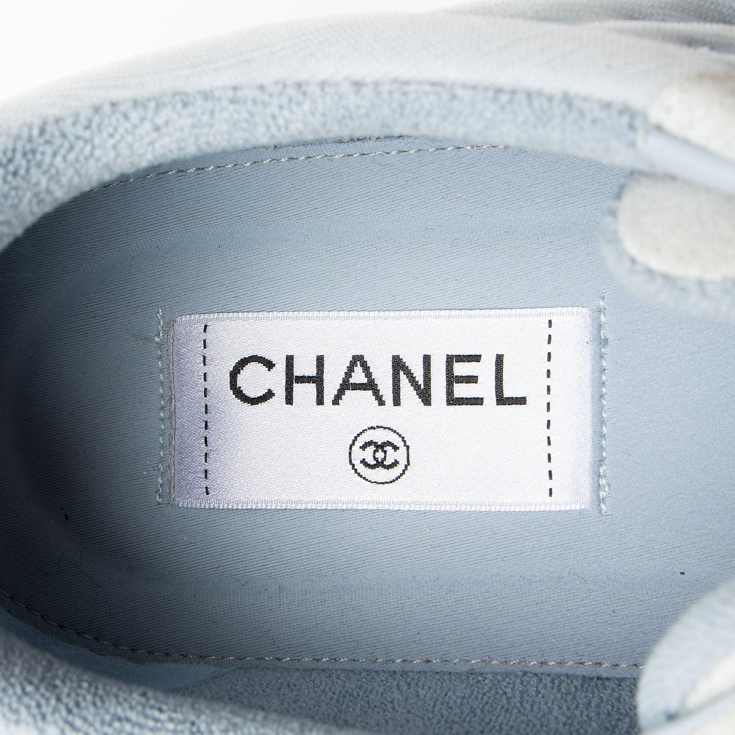 Chanel Suede Studded Logo Sneakers - Size 9.5 / 39.5