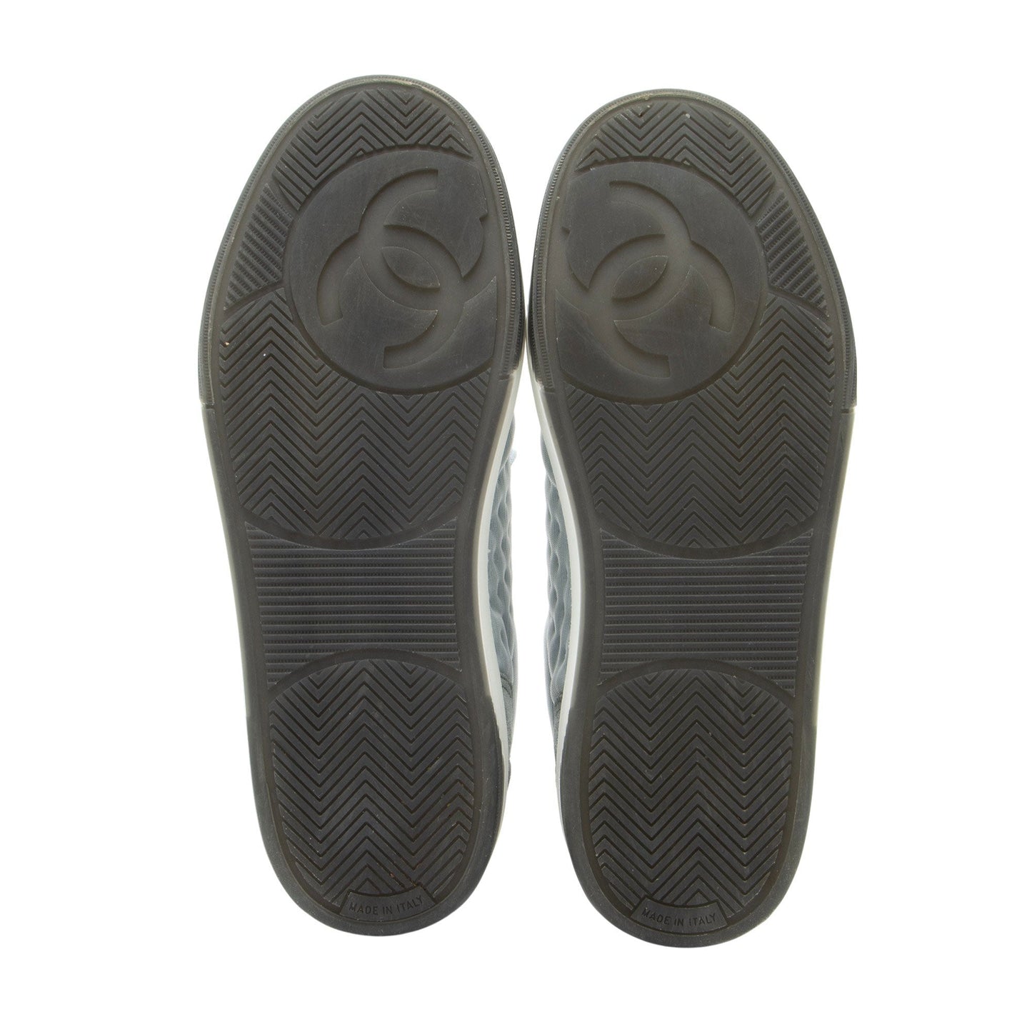 Chanel Suede Studded Logo Sneakers - Size 9.5 / 39.5