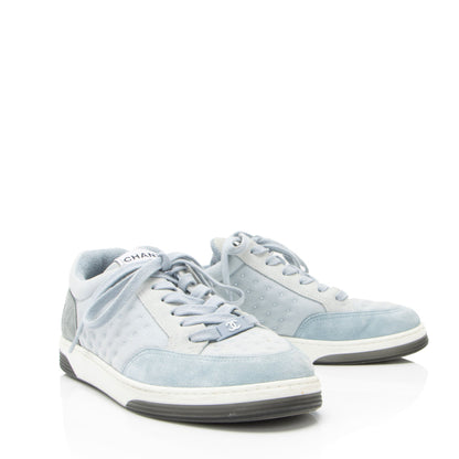 Chanel Suede Studded Logo Sneakers - Size 9.5 / 39.5