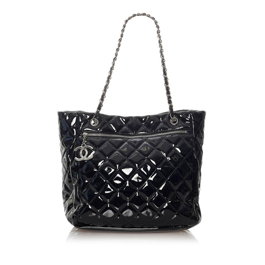 Chanel Matelasse Patent Leather Tote Bag (SHG-37470)