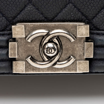 Chanel Matte Caviar Leather Old Medium Boy Bag