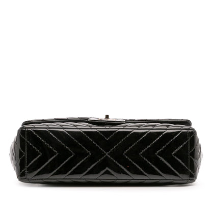Chanel Maxi Classic Chevron Patent Single Flap