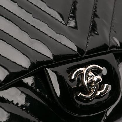 Chanel Maxi Classic Chevron Patent Single Flap