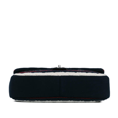 Chanel Maxi Multicolor Stripe Jersey Rope Flap (SHG-qrO2iH)
