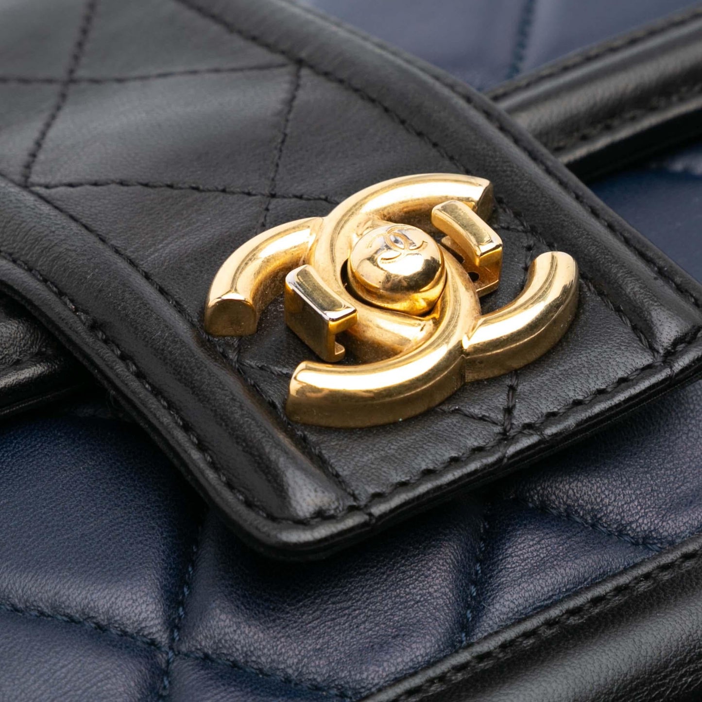 Chanel Medium Bicolor Quilted Lambskin Elegant CC Flap