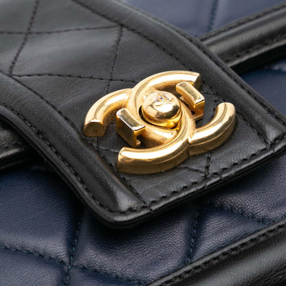 Chanel Medium Bicolor Quilted Lambskin Elegant CC Flap