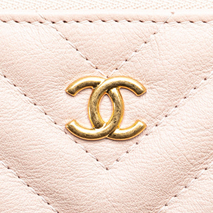 Chanel Medium CC Chevron Caviar O Case Clutch