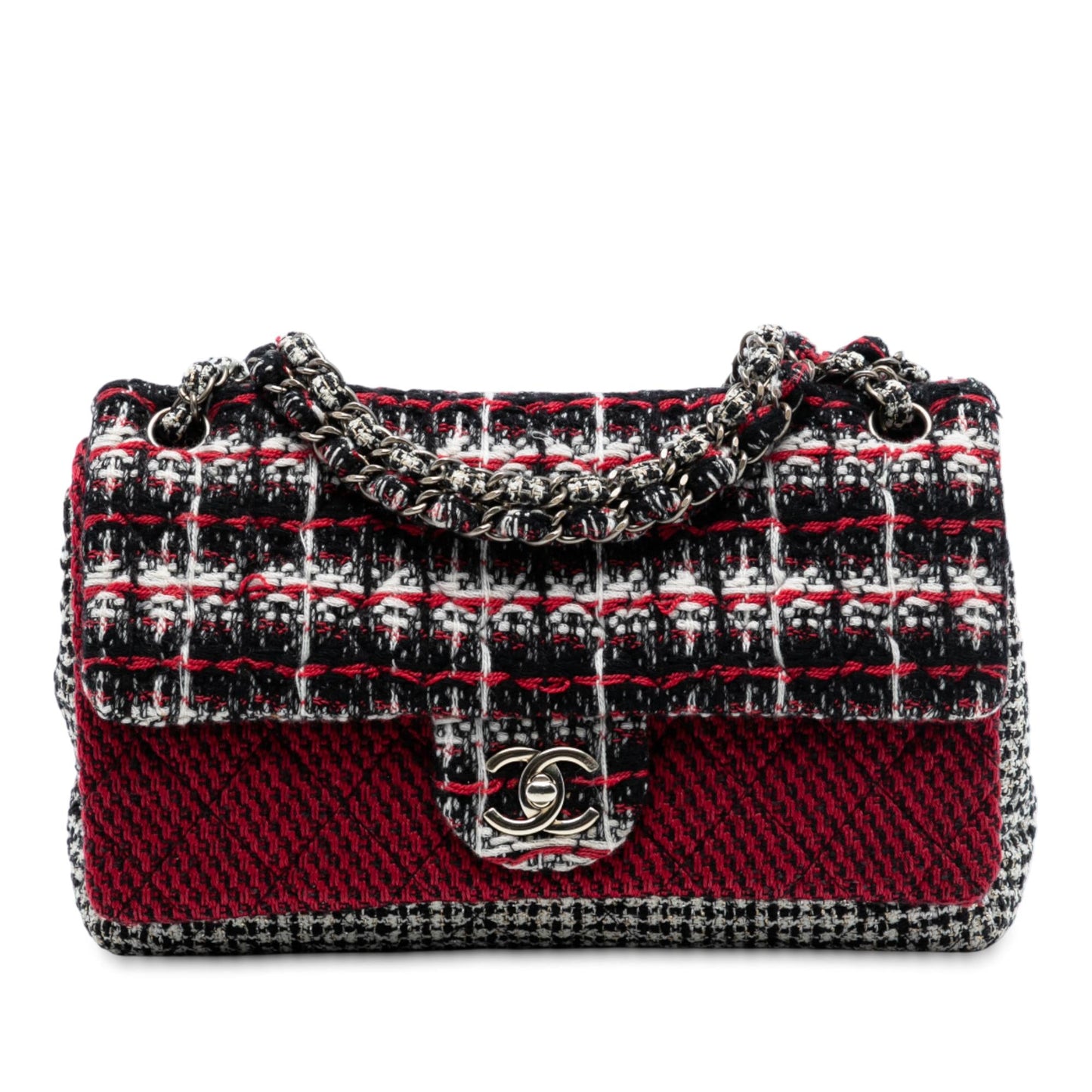 Chanel Medium CC Tweed Multi Print Double Flap