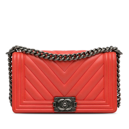 Chanel Medium Calfskin Chevron Boy Flap