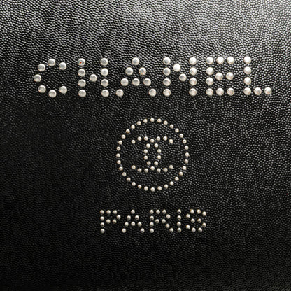 Chanel Medium Caviar Deauville Studded O Case Clutch