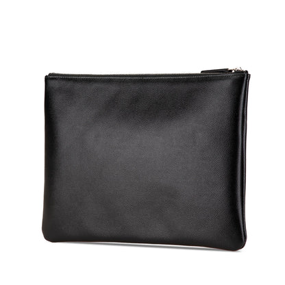 Chanel Medium Caviar Deauville Studded O Case Clutch