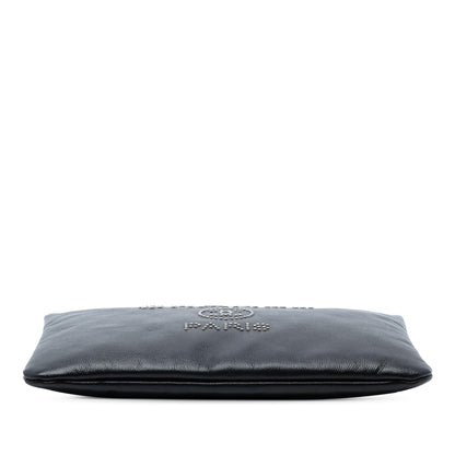 Chanel Medium Caviar Deauville Studded O Case Clutch