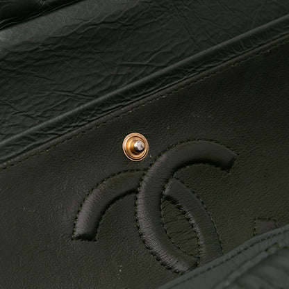 Chanel Medium Chevron Calfskin Coco Pleats Double Flap