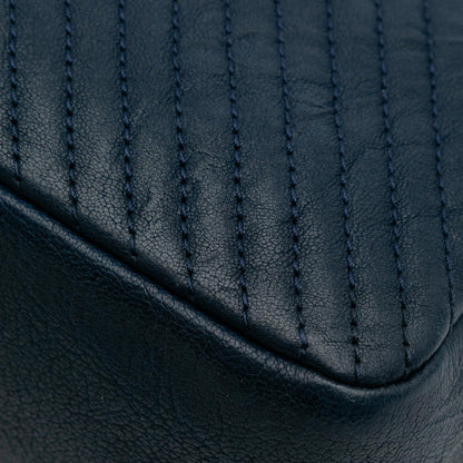 Chanel Medium Chevron Wrinkled Calfskin Medallion Charm Flap