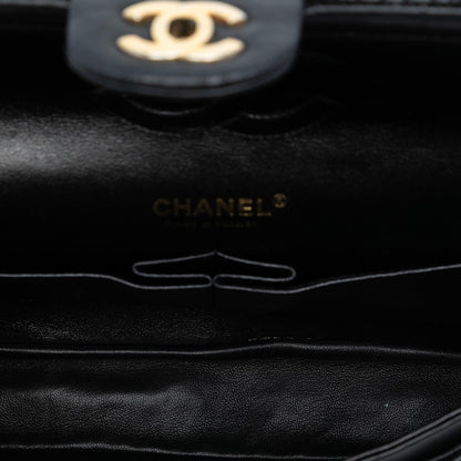 Chanel Medium Classic Chevron Calfskin Pleated Double Flap