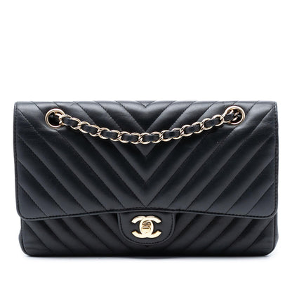 Chanel Medium Classic Chevron Lambskin Double Flap