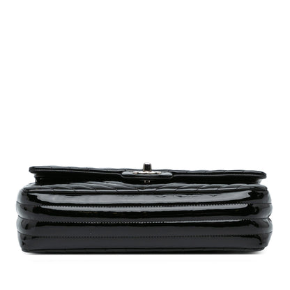 Chanel Medium Classic Chevron Patent Double Flap (SHG-Jqfuoq)