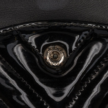 Chanel Medium Classic Chevron Patent Double Flap