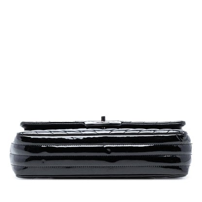 Chanel Medium Classic Chevron Patent Double Flap