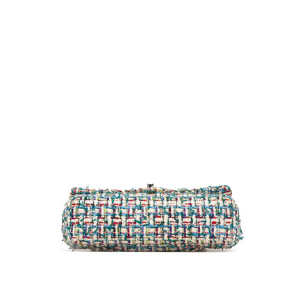 Chanel Medium Classic Multicolor Tweed Double Flap