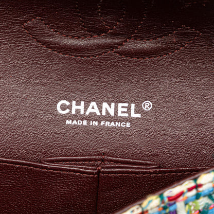 Chanel Medium Classic Multicolor Tweed Double Flap