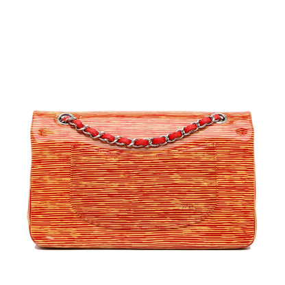 Chanel Medium Classic Striped Patent Double Flap (SHG-9oaXcP)
