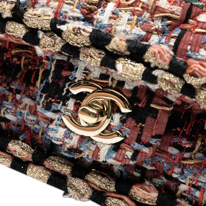 Chanel Medium Classic Tweed Braided Double Flap