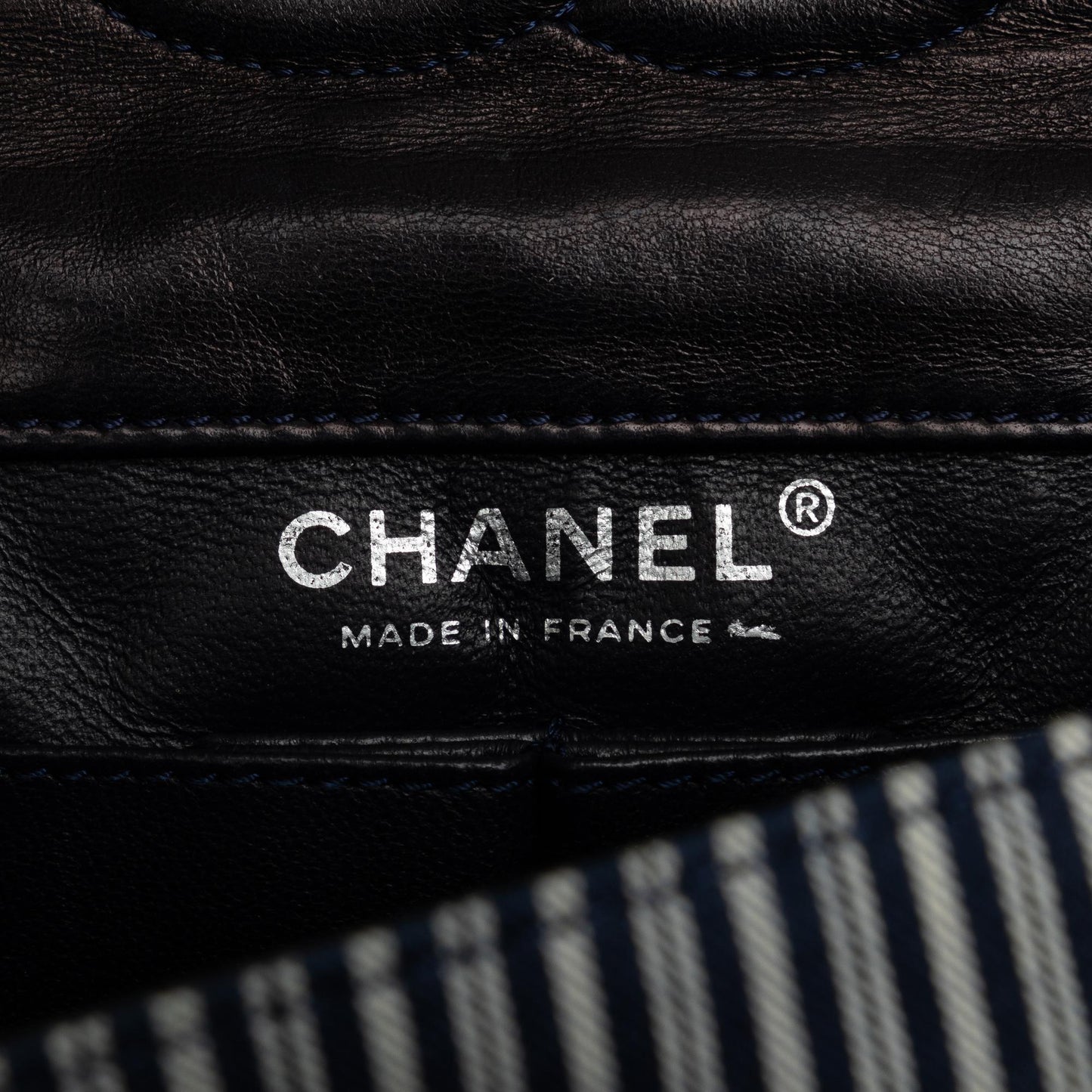 Chanel Medium Cotton Striped Double Flap (SHG-TDyWsX)