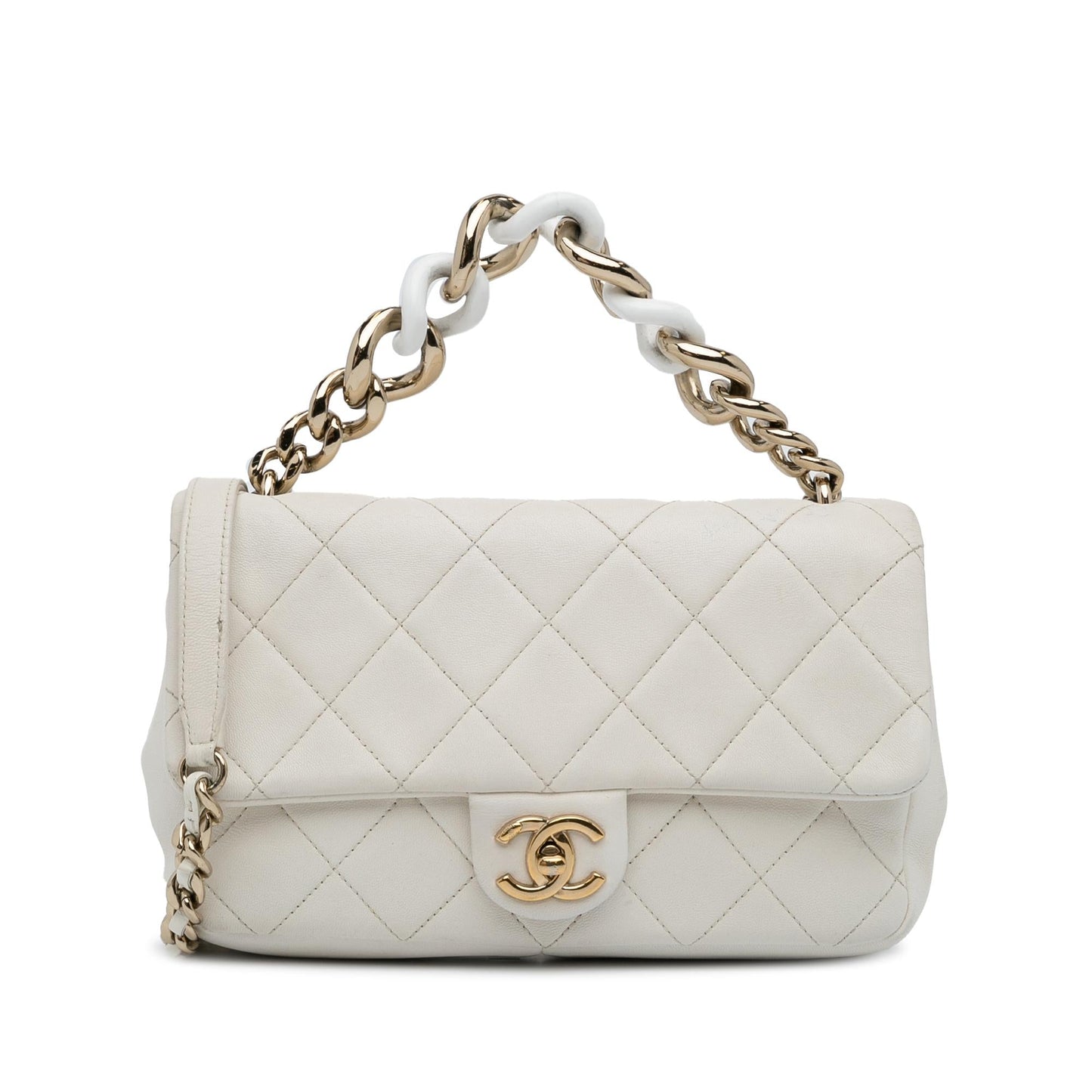 Chanel Medium Lambskin Bicolor Chain Flap Bag