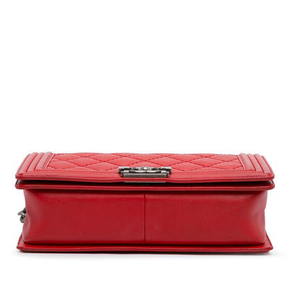 Chanel Medium Lambskin Double Stitch Boy Flap (SHG-HDDAJQ)