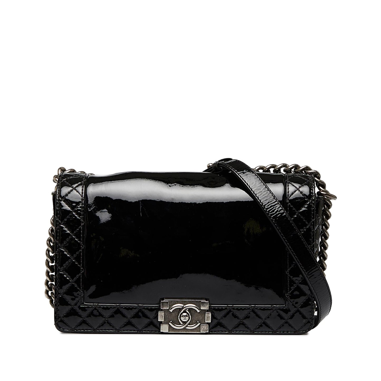 Chanel Medium Patent Boy Reverso Flap